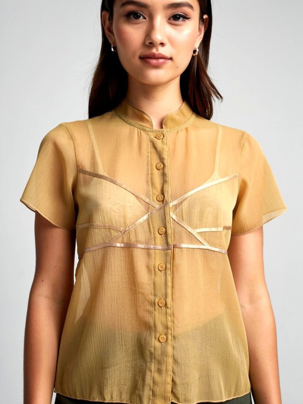 SUSINA Sheer Chiffon Blouse XS